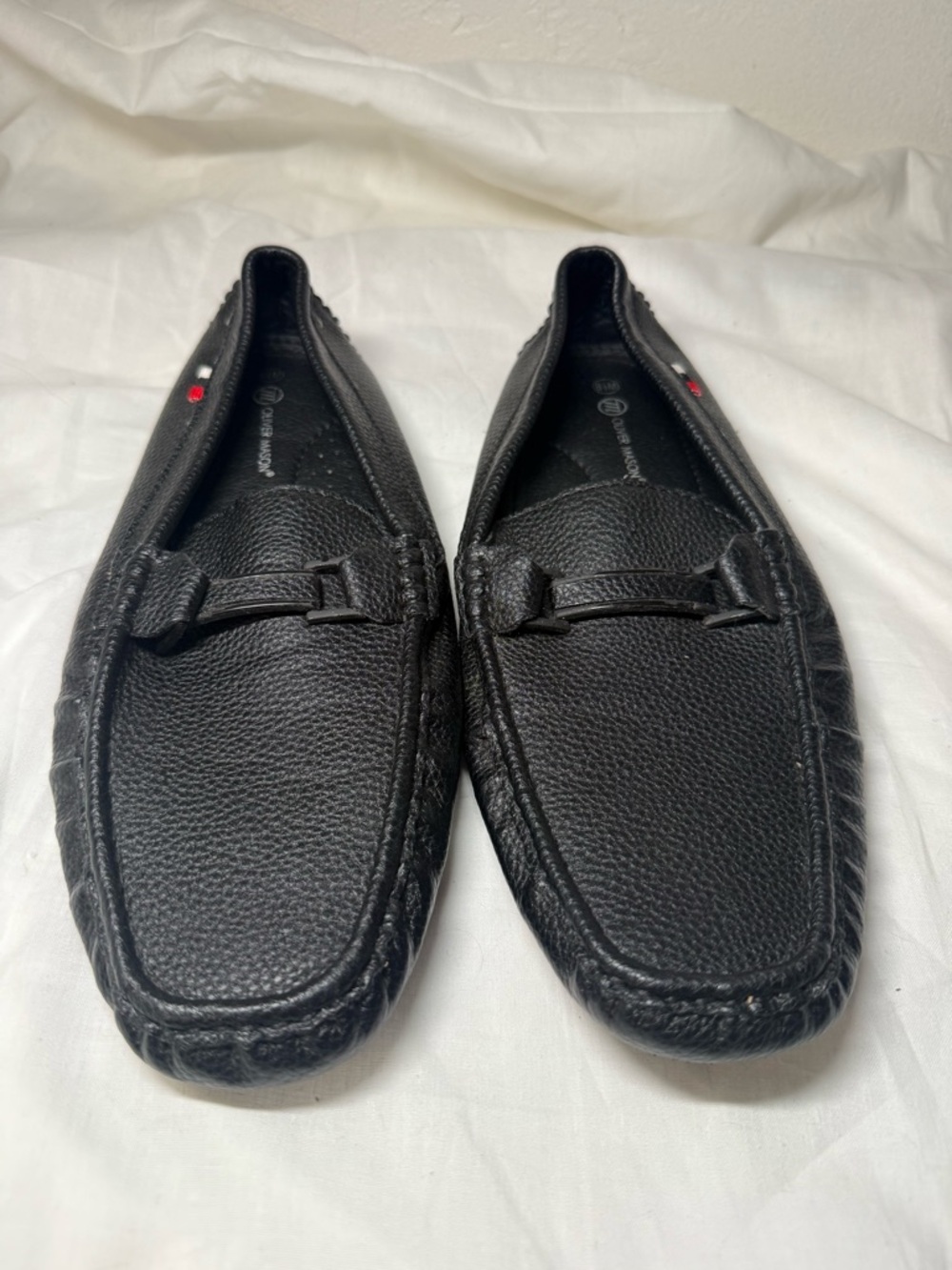 Oliver Mason Men's Black Leather Slip-On Driving Loafers 8.5